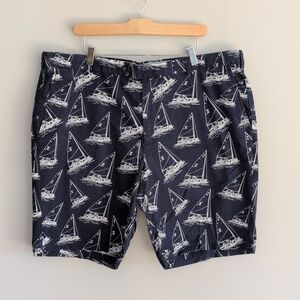 Brooks Brothers Sailboat Graphic Print Bermuda Shorts Size 42 100% Cotton